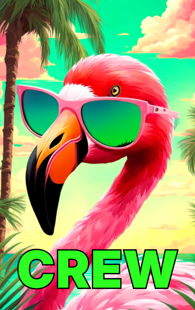 Flamingo in Glasses - Bag Tag