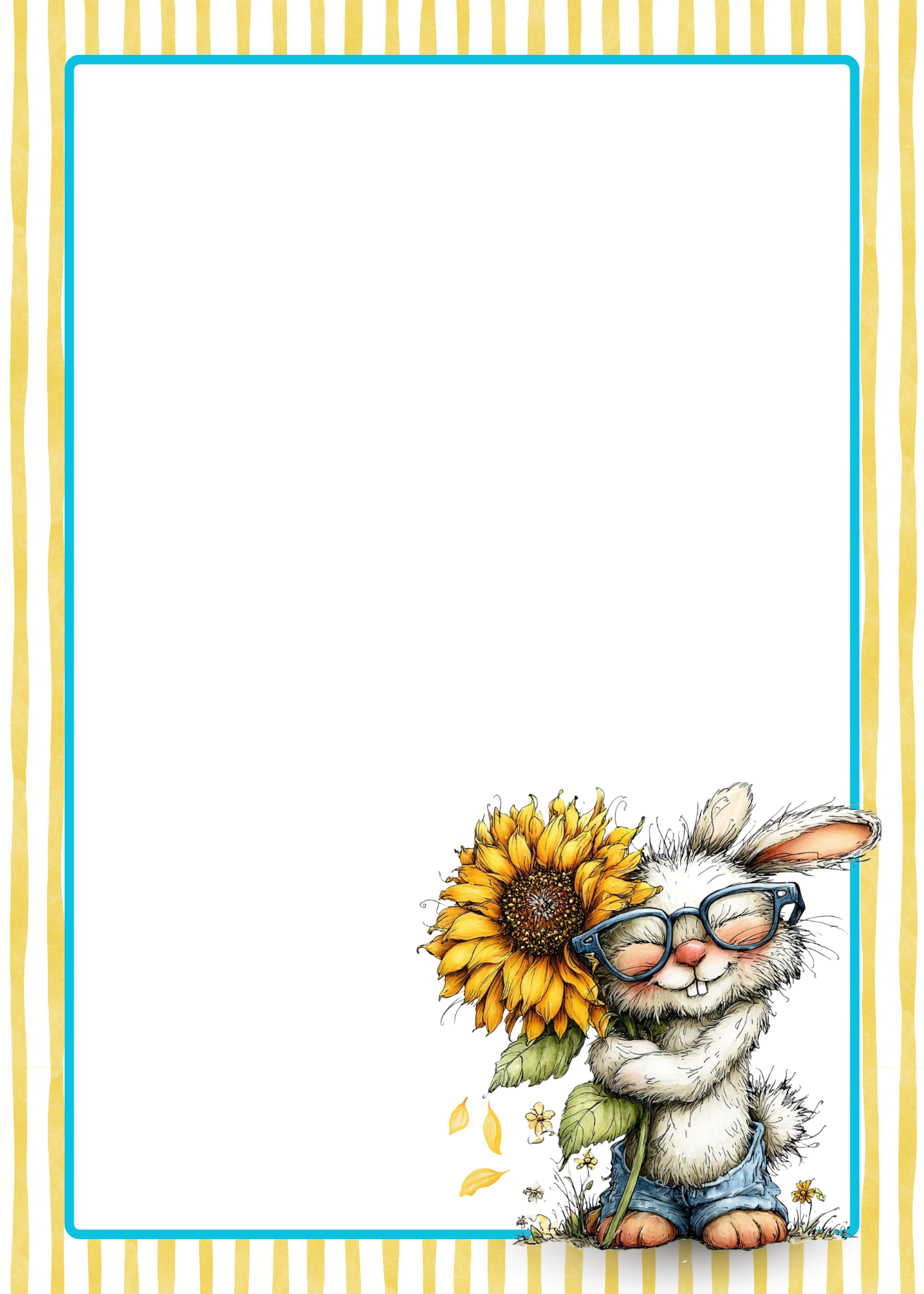 Bunny Sunflower - Note Pad