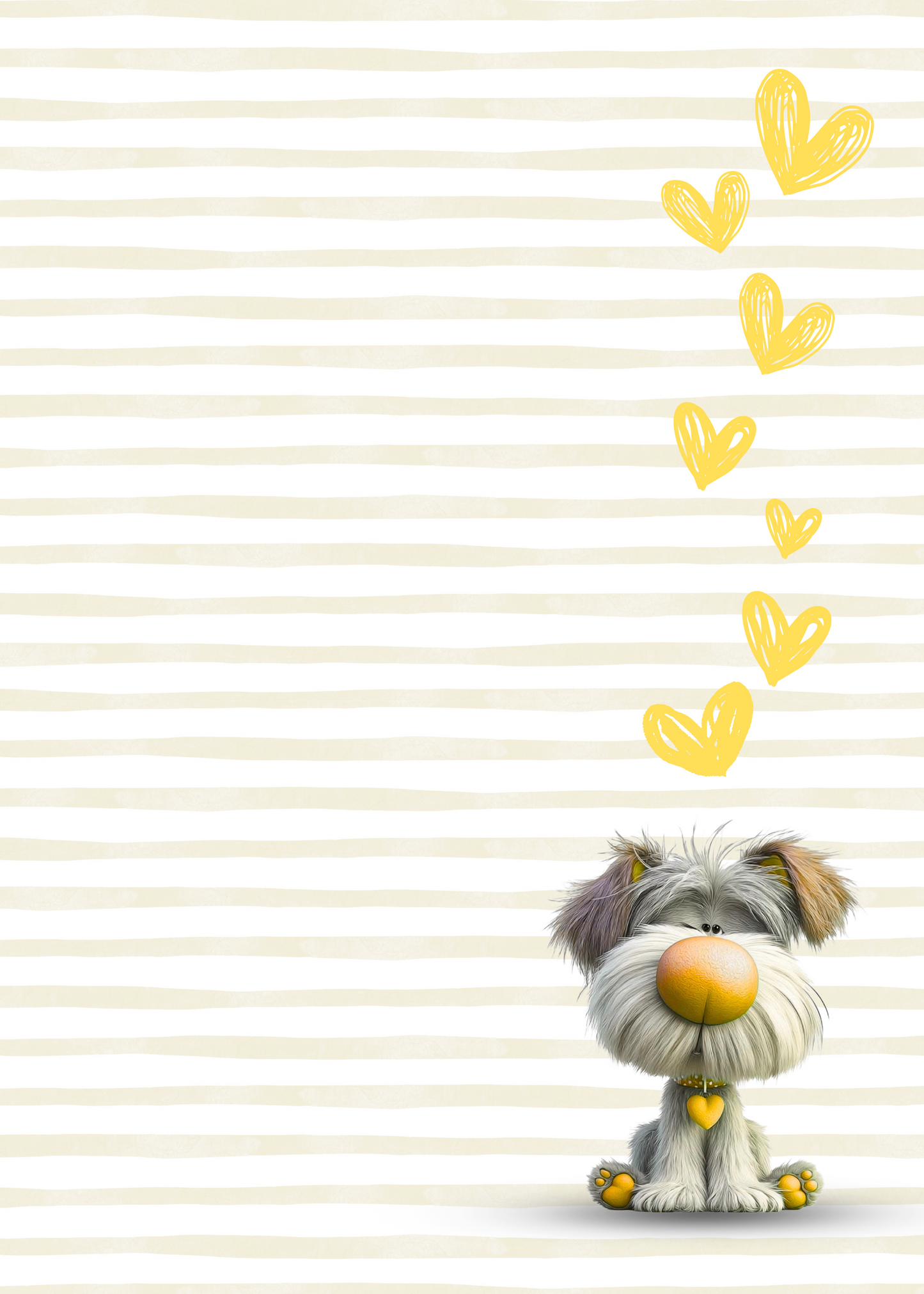 Dog and Hearts - Note Pad