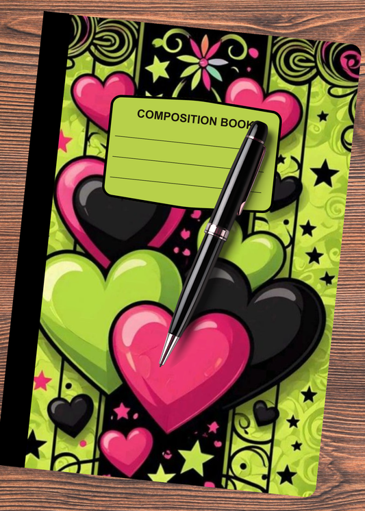 Hearts Lime and Pink