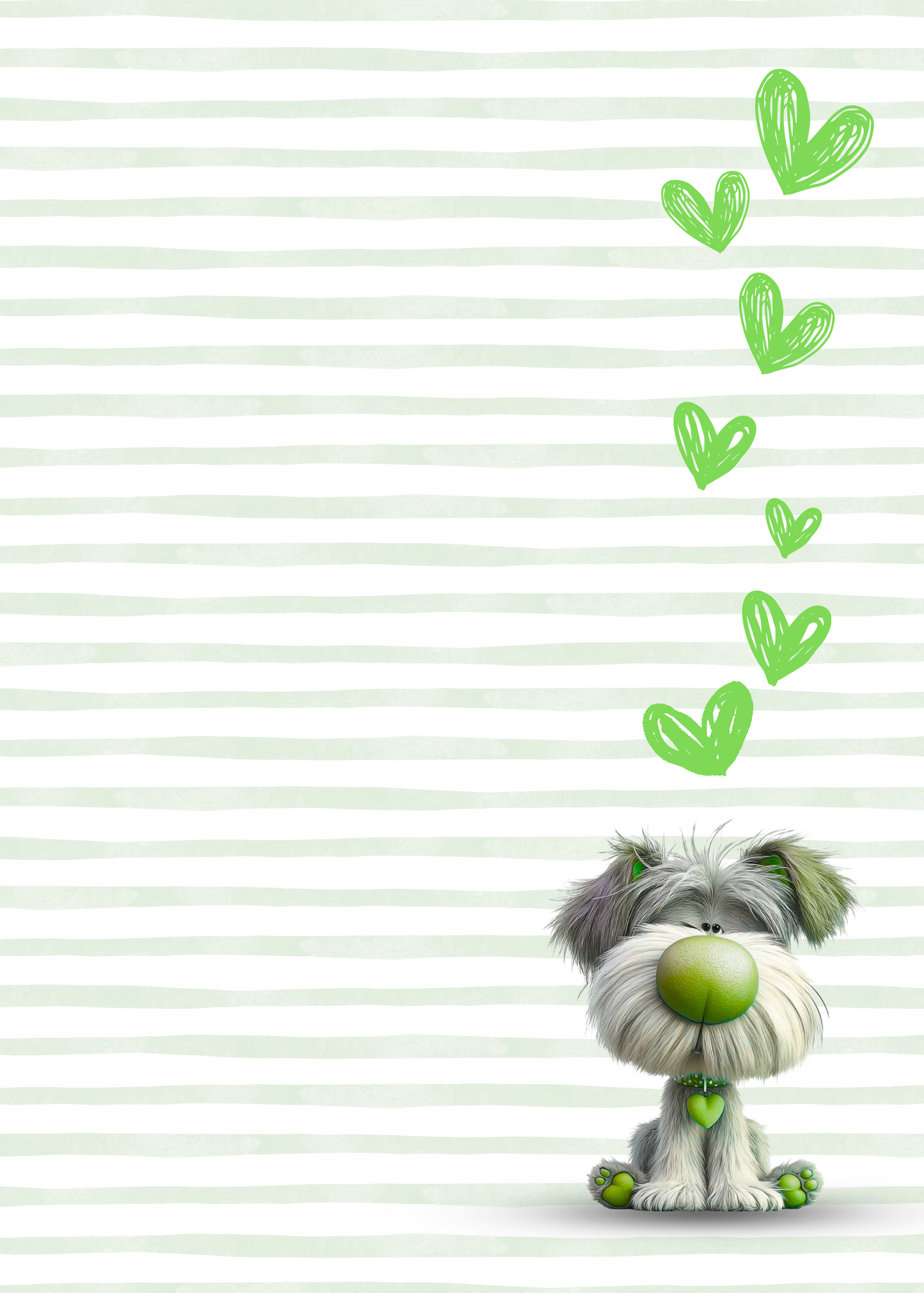 Dog and Hearts - Note Pad