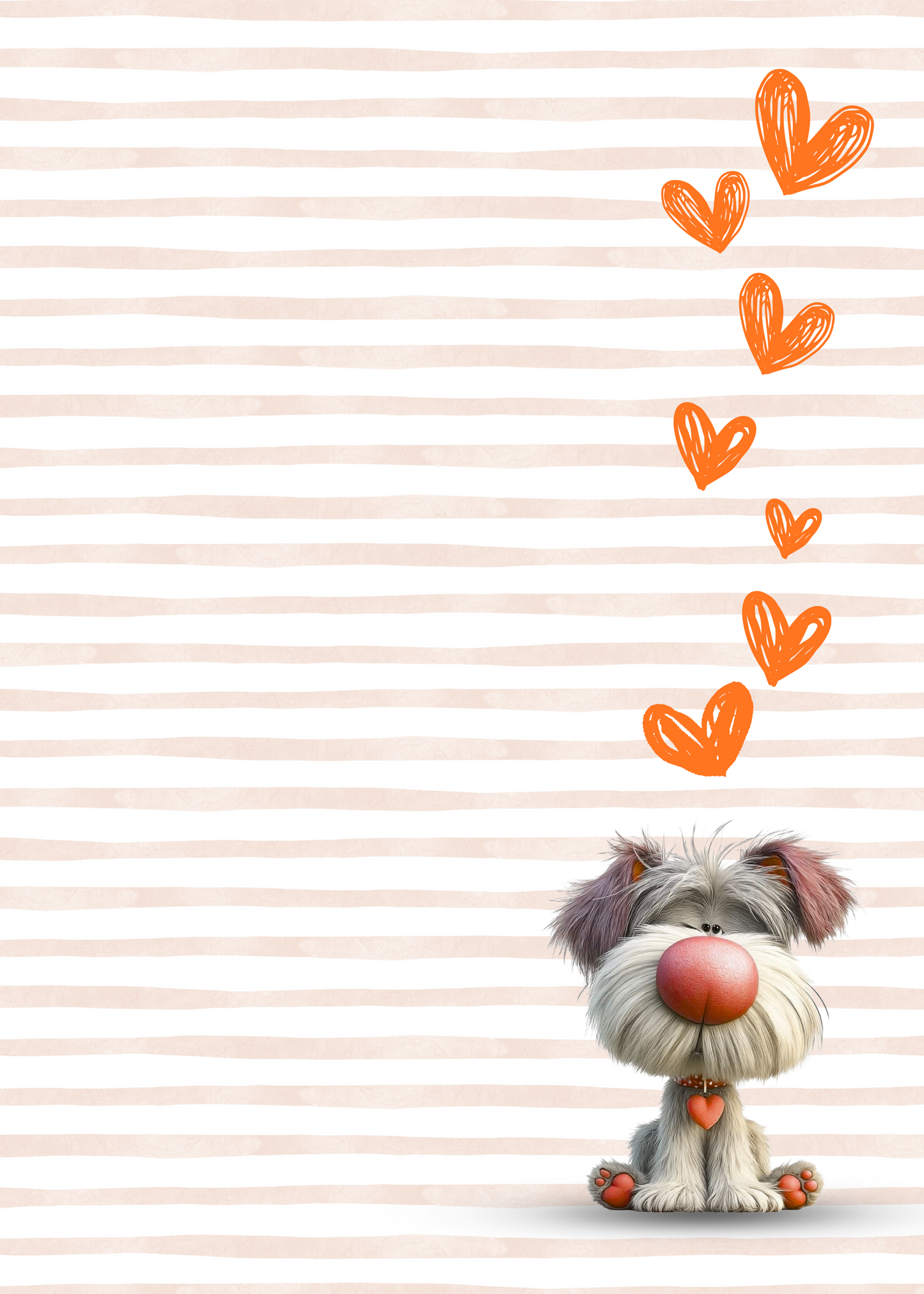 Dog and Hearts - Note Pad