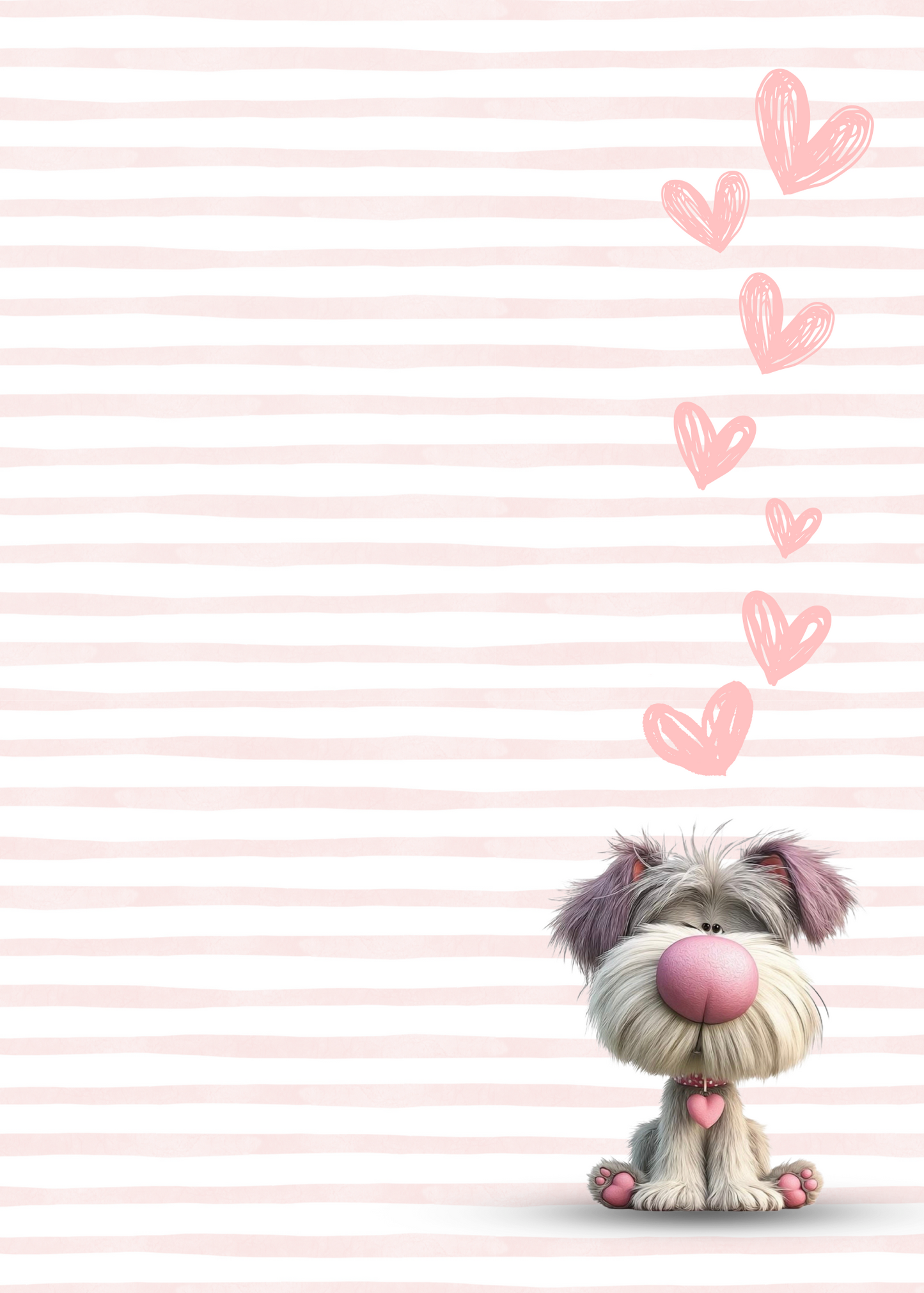 Dog and Hearts - Note Pad