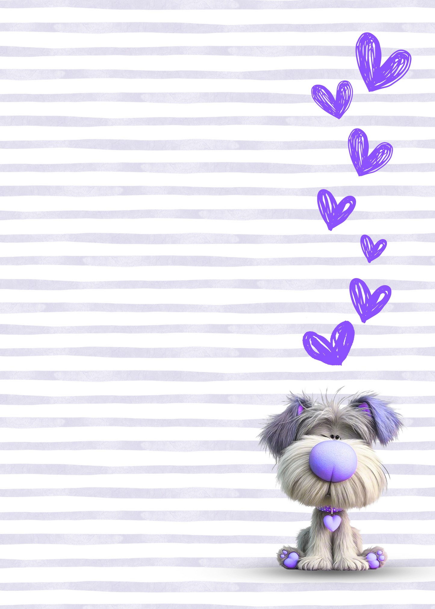 Dog and Hearts - Note Pad