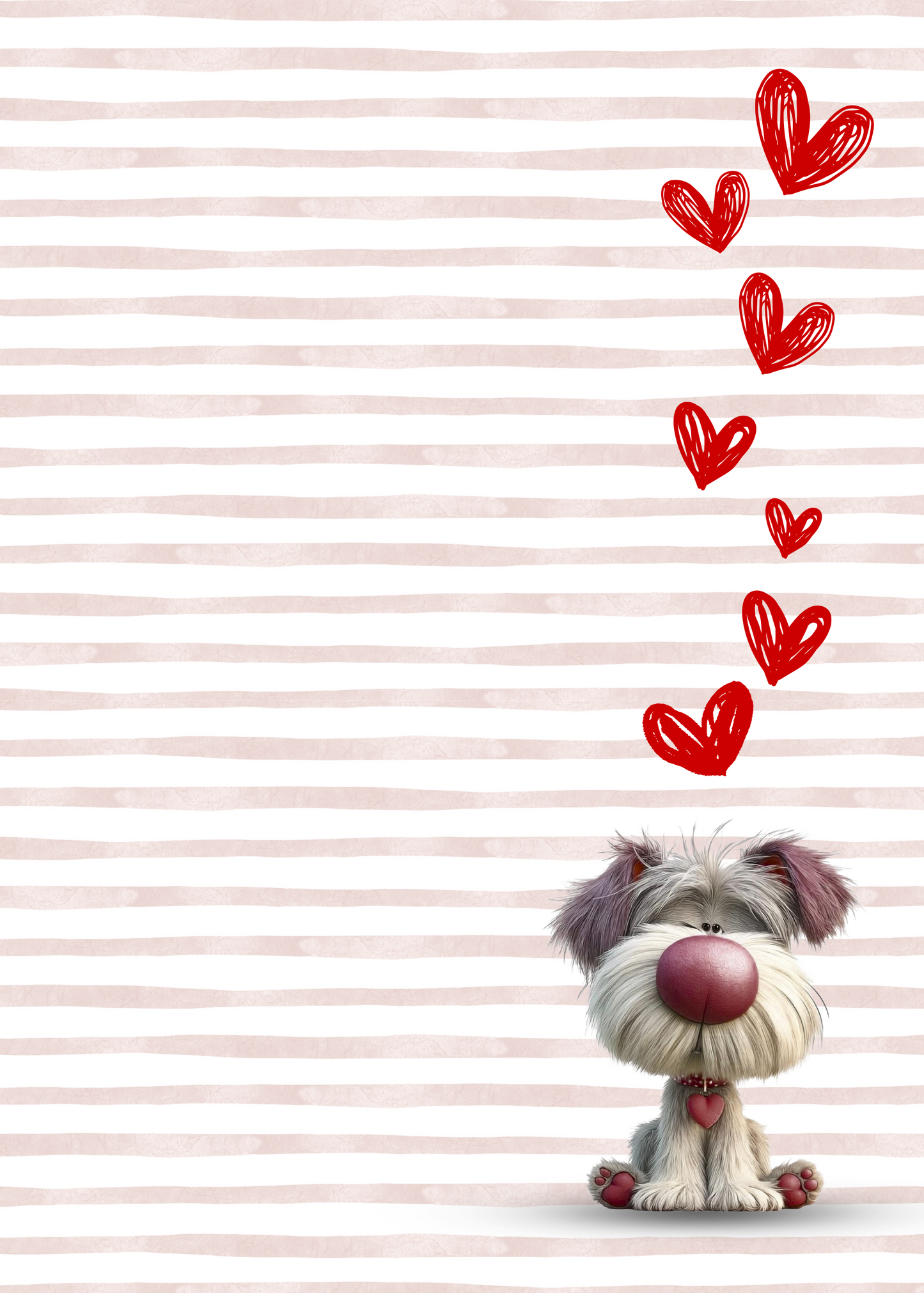 Dog and Hearts - Note Pad