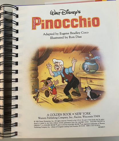 Little Golden Book - Pinocchio Junk Journal **name written front cover**