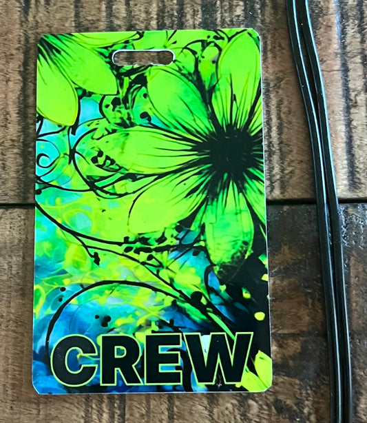 Lime Flowers- Bag Tag